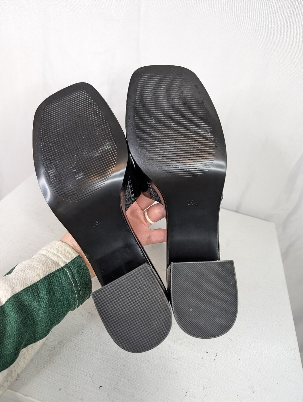 Steve Madden Islah Faux Leather Black Chunky Platform Sandals - Size 9.5 - Picture 7 of 9